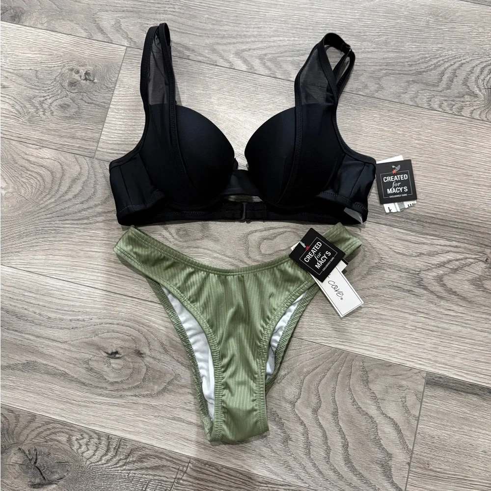 Bikini 𝅺bar lll Black Top & Salt + Cove Bottoms Sz XS NWT‎